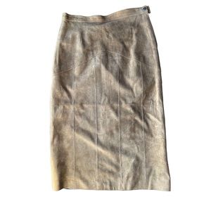 Vintage suede tan skirt